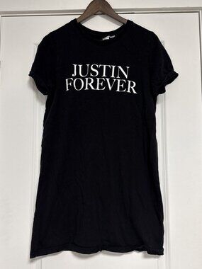 Justin Bieber World Tour Tshirt Dress Sz 10 Justin Forever Cross Divided By H&M